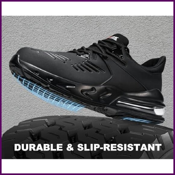 Steel Toe Non-Slip Waterproof Work Shoes Women's Sneakers Slip-On - Picture 4 of 8